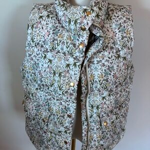 J. Crew Floral Puffer Vest